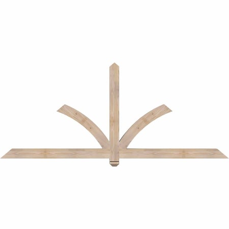 Ekena Millwork Redmond Smooth Timber Gable Bracket, Douglas Fir, 84"W x 35"H x 3 1/2"D x 3 1/2"F, 10/12 Pitch GBW084X35X0404RED00SDF